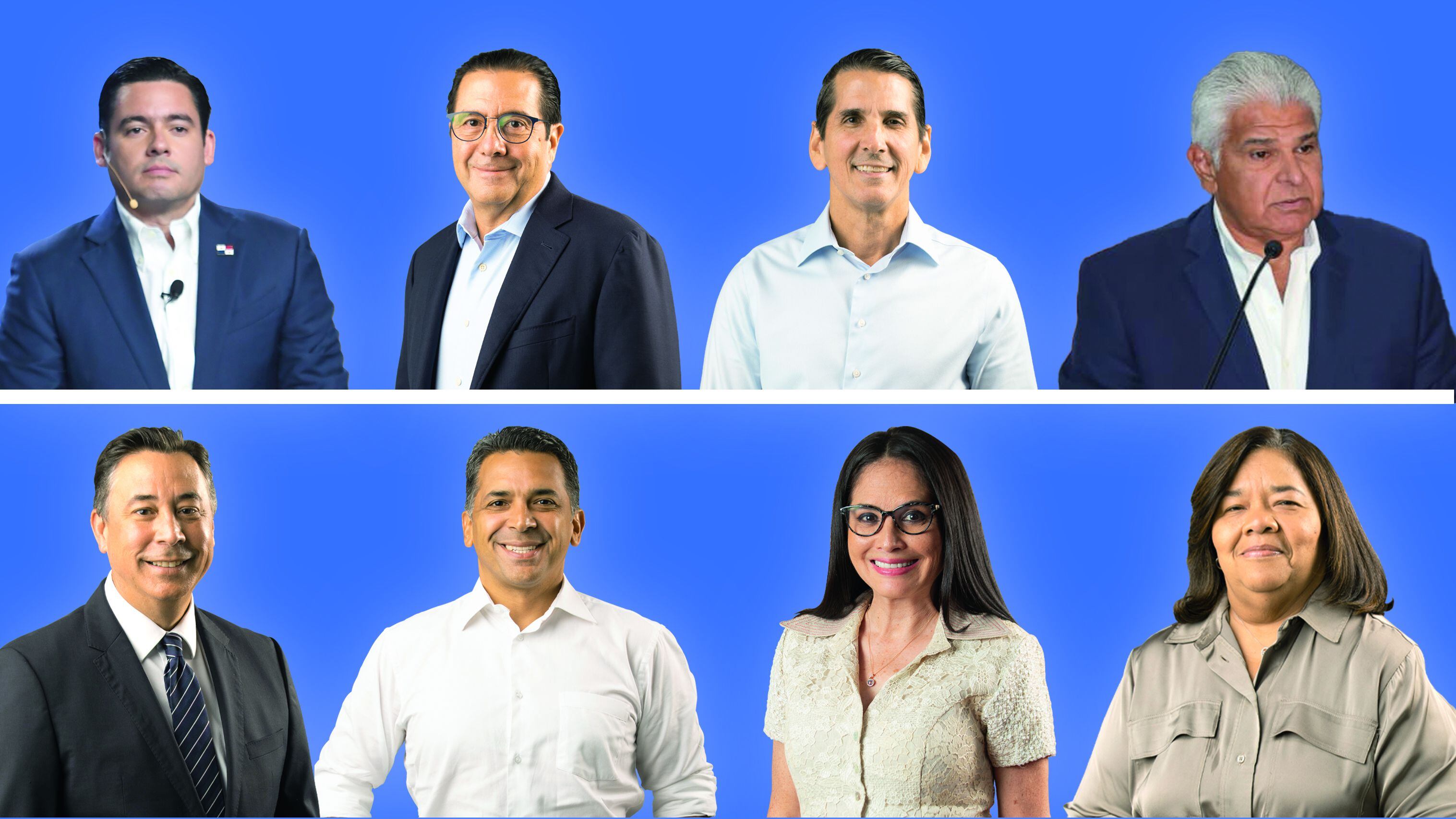 Los ocho candidatos a la Presidencia de la República en las elecciones de este domingo 5 de mayo. Reynaldo Pérez