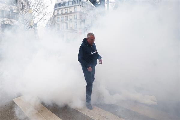 Disturbios en la manifestación contra la reforma de las pensiones en París