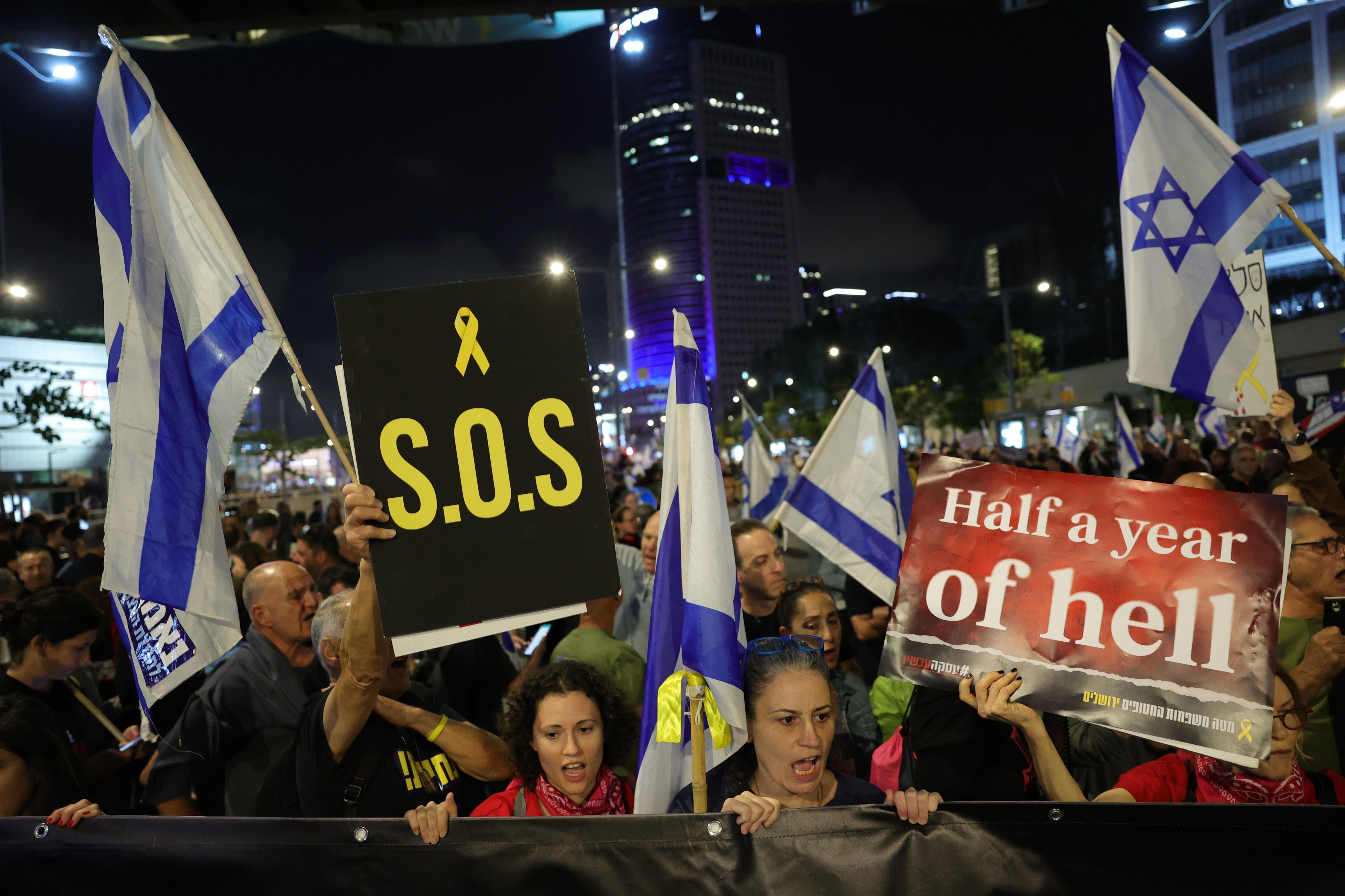 Protestas en Tel Aviv en contra de Netanyahu. EFE
