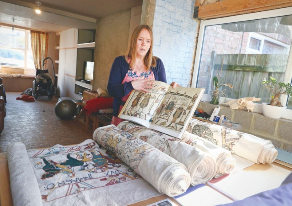 Aficionada borda tapiz del Siglo XI