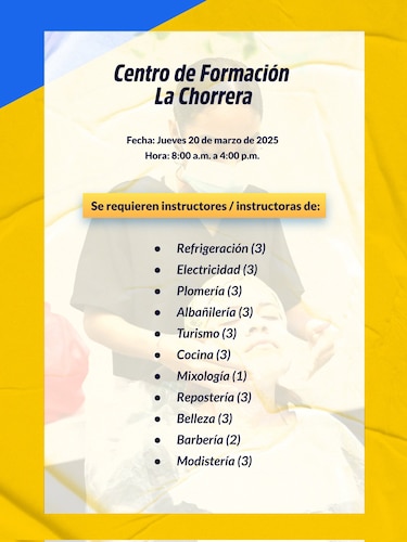 Inadeh lanza convocatoria para nuevos instructores en diversas áreas