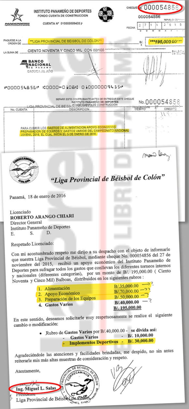 Planilla legislativa en Pandeportes