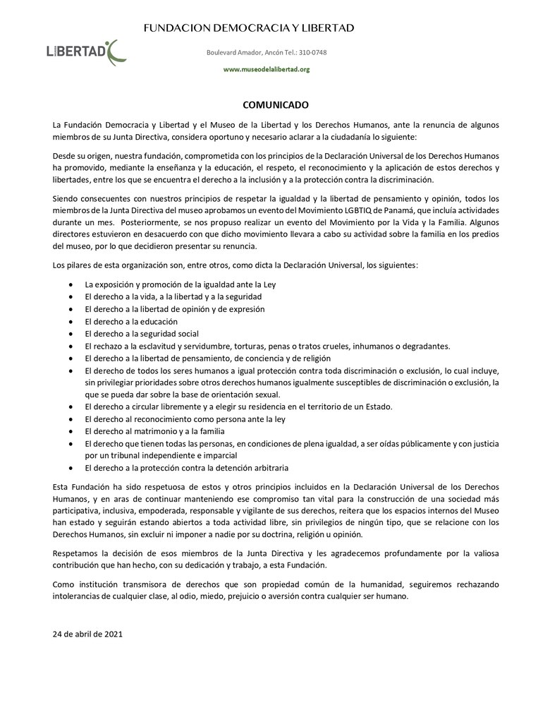 Homofobia y misoginia: las razones por las que renunciaron cinco directivos de la Fundación Democracia y Libertad