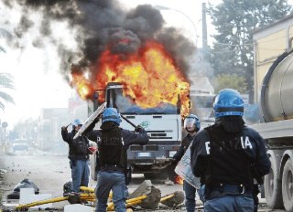 Disturbios por crisis de basura