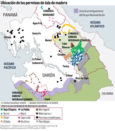 Tala se toma área protegida en Darién
