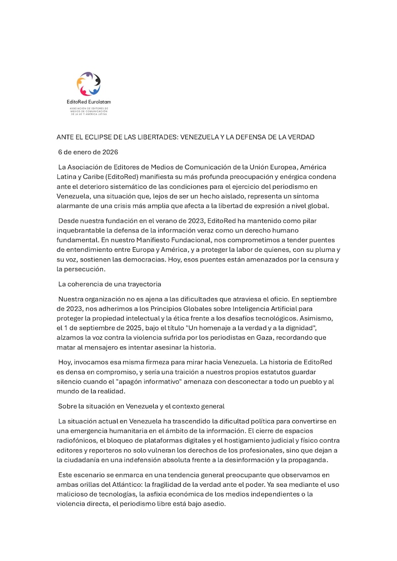 Asociación de editores exige a Venezuela el cese de la persecución contra la prensa