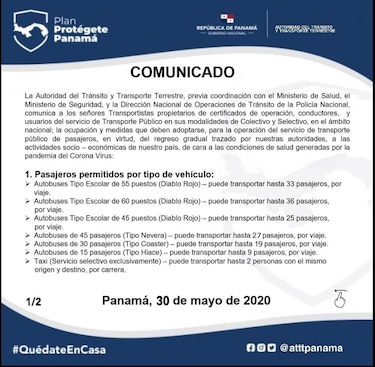 Autoridades definen normas de circulación para el transporte colectivo y selectivo a partir del lunes