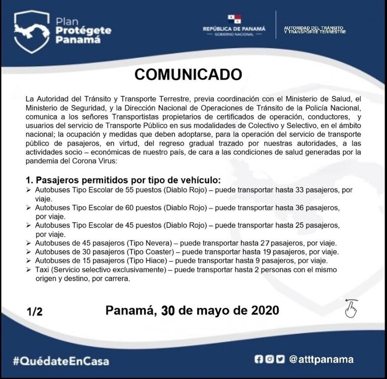 Autoridades definen normas de circulación para el transporte colectivo y selectivo a partir del lunes