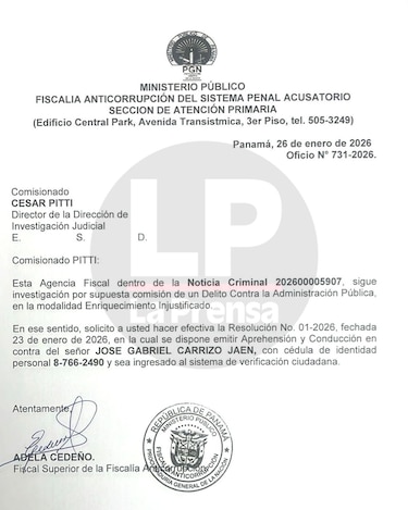 Ordenan la aprehensión del exvicepresidente José Gabriel Carrizo