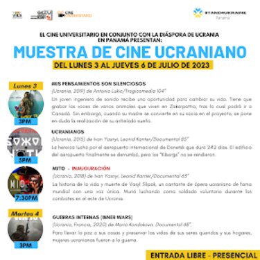 Muestra del cine ucraniano, en el Cine Universitario de la UP