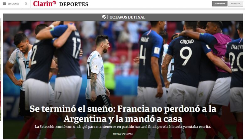 El desconsuelo se adueña de Argentina tras eliminación de su selección