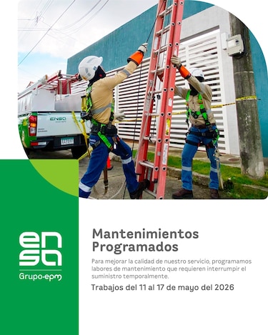 ENSA informa los mantenimientos programados del 11 al 17 de mayo de 2026
