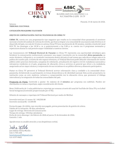 El Tribunal Electoral pauta casi $150 mil de forma directa en un programa dominical