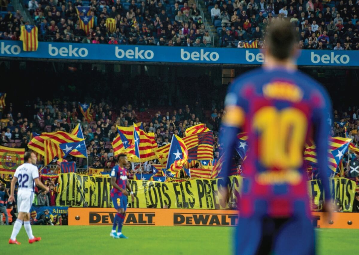 Tsunami Democrátic presente en los estadios en los que juega el Baça. Cortesía