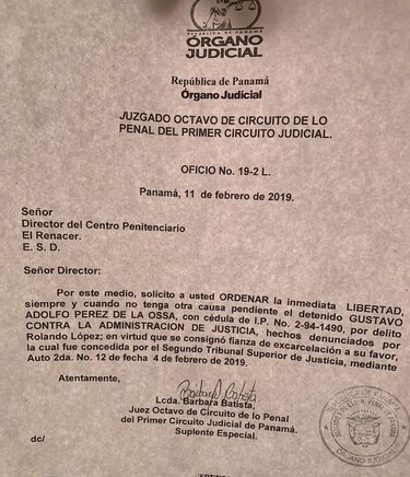 Gustavo Pérez, liberado de El Renacer