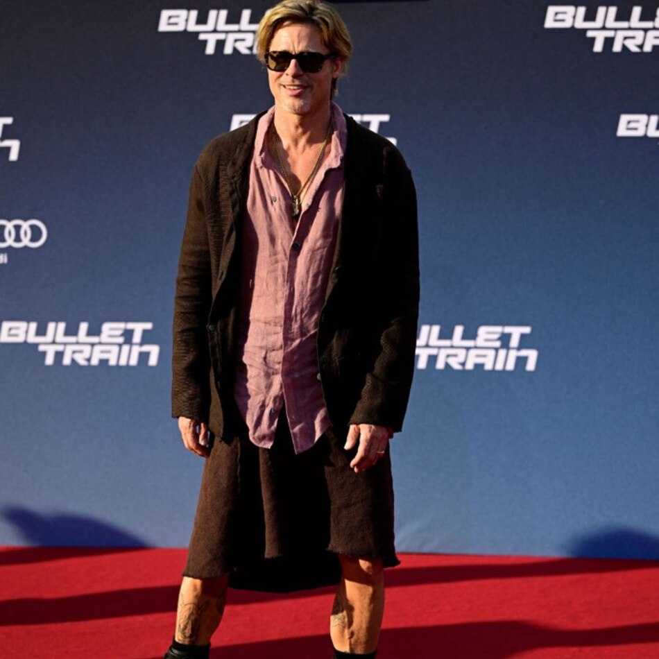 Brad Pitt usó falda para el estreno de ‘Bullet Train’ y explicó el por qué (aunque no era necesario)