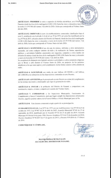 Alcaldía de Panamá prohíbe venta de alcohol y fiestas en Viernes Santo