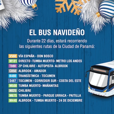 Bus navideño de Mi Bus brindará servicio en 10 rutas de la ciudad