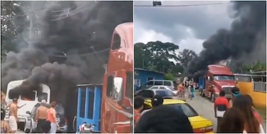 Se incendia un bus en Las Mañanitas, hay una persona herida