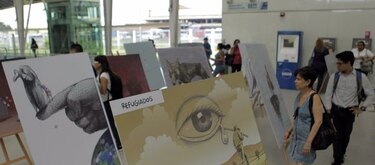 Exposición RefugiArte en el Metro de Panamá