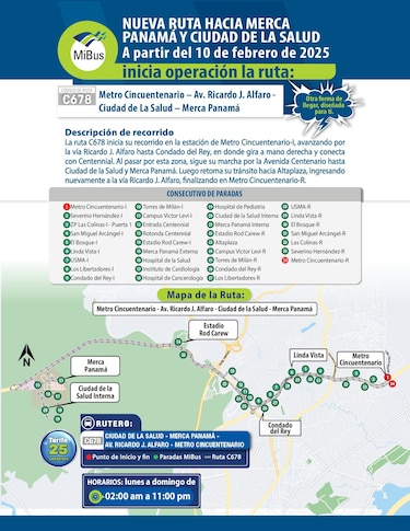 Habilitan nueva ruta hacia Merca Panamá y Ciudad de la Salud; este es el recorrido