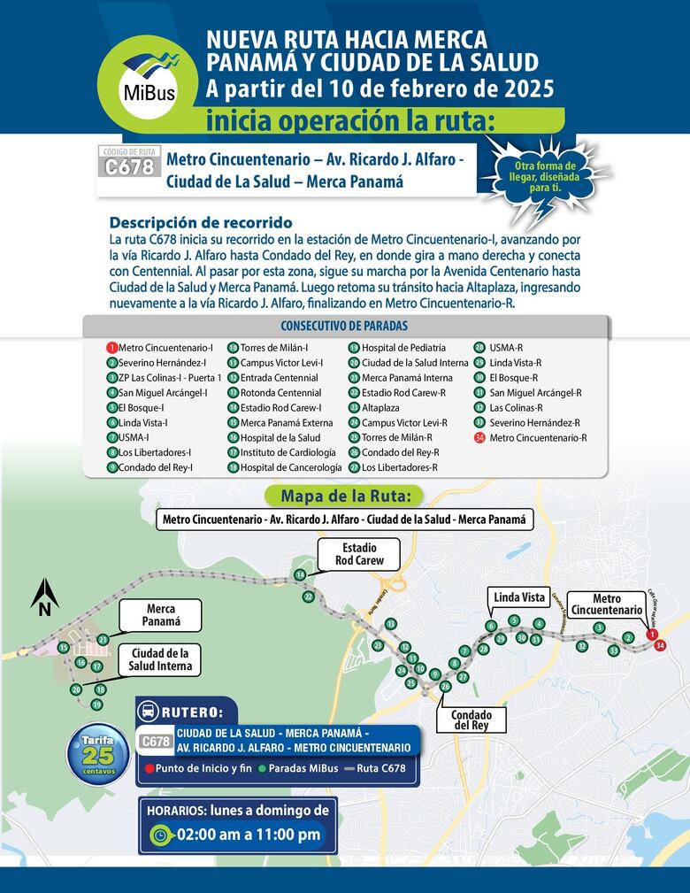 Habilitan nueva ruta hacia Merca Panamá y Ciudad de la Salud; este es el recorrido