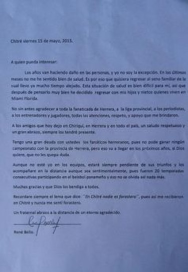 Técnico cubano René Bello se retira de la pelota panameña
