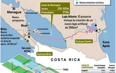 Retrasan obras del canal de Nicaragua