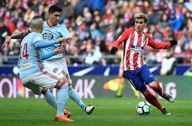 El Atlético vence 3-0 al Celta y se afianza en el segundo puesto liguero
