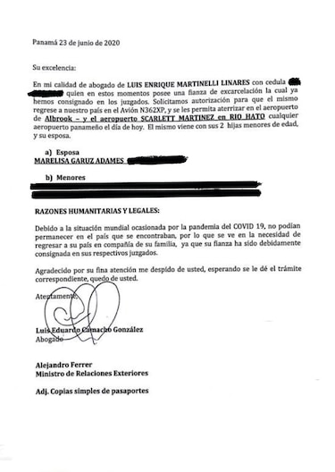 Kike Martinelli pide regresar a Panamá en un vuelo privado; el permiso depende del Minsa