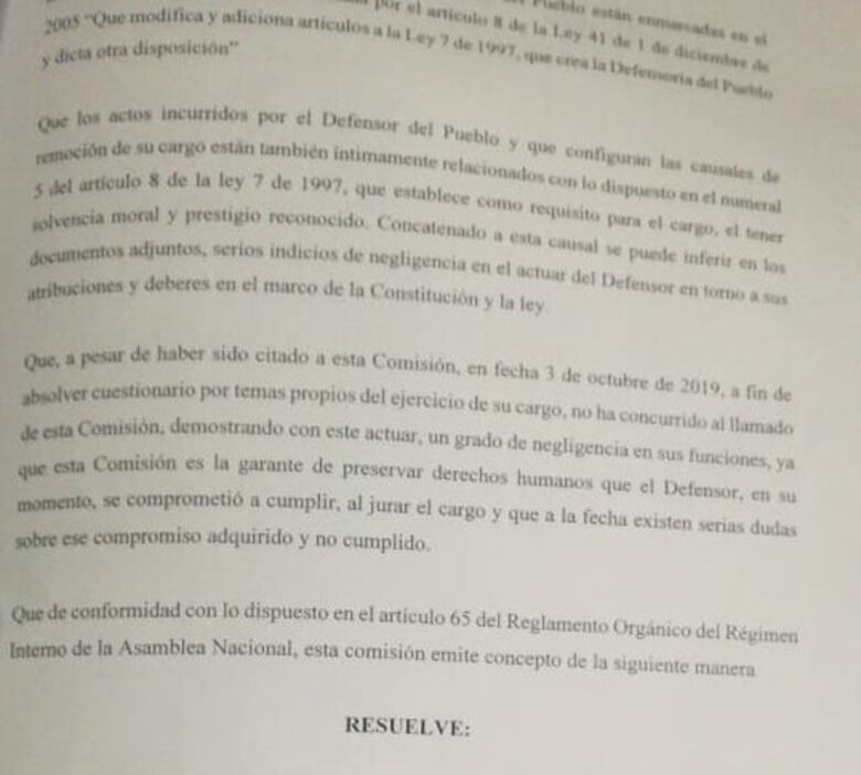 Comisión de la Mujer recomienda al pleno la remoción de Alfredo Castillero Hoyos como defensor del Pueblo