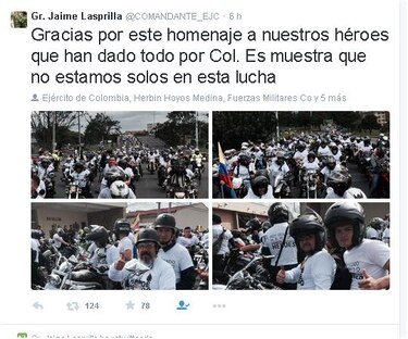 Motociclistas rinden homenaje a militares heridos