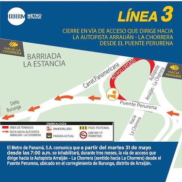 Cierran vía de acceso que dirige hacia la autopista Arraiján-La Chorrera desde el puente Perurena