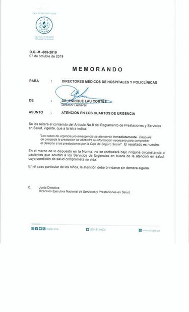 Lau Cortés ordena al personal que atienda 'inmediatamente' a los pacientes que acudan a urgencias de la CSS