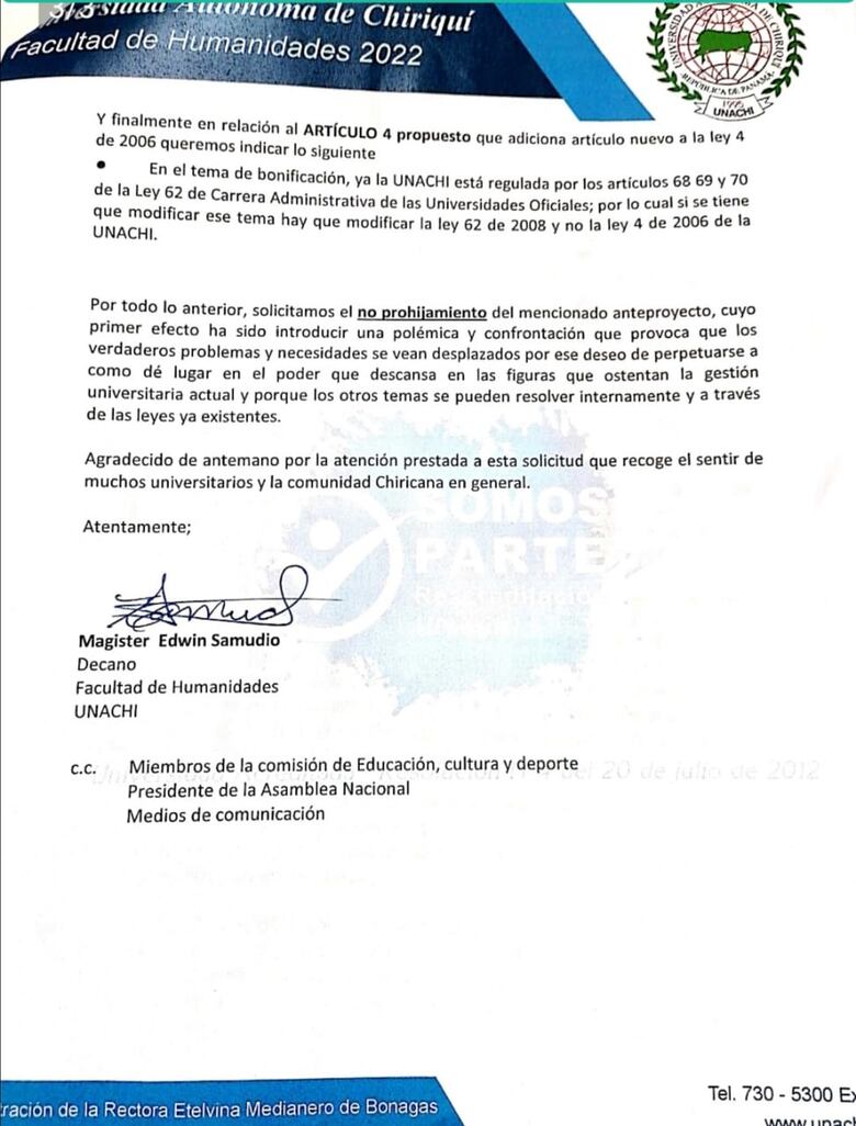 Rechazan iniciativa de ley que permitiría la reelección indefinida en la rectoría de la Unachi