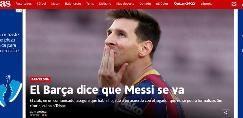 FC Barcelona: Messi no seguirá ligado más al club