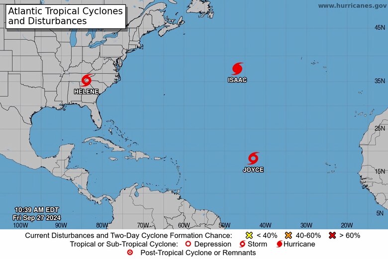 Helene se degrada a depresión, mientras huracán Isaac y tormenta Joyce no muestran amenaza