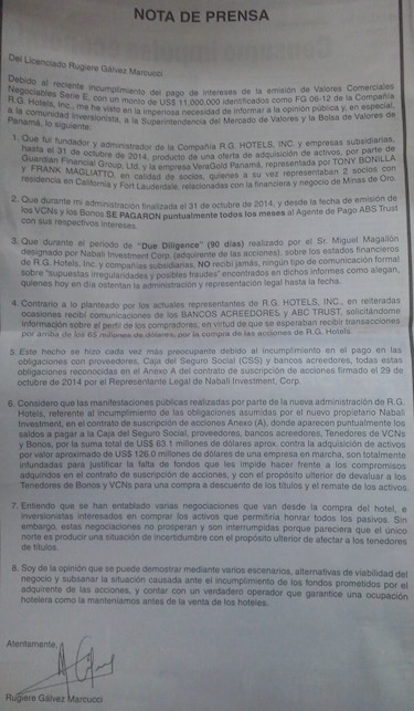 Nueva administración de R.G Hotels detecta 'posibles fraudes'; fundador de la empresa los niega