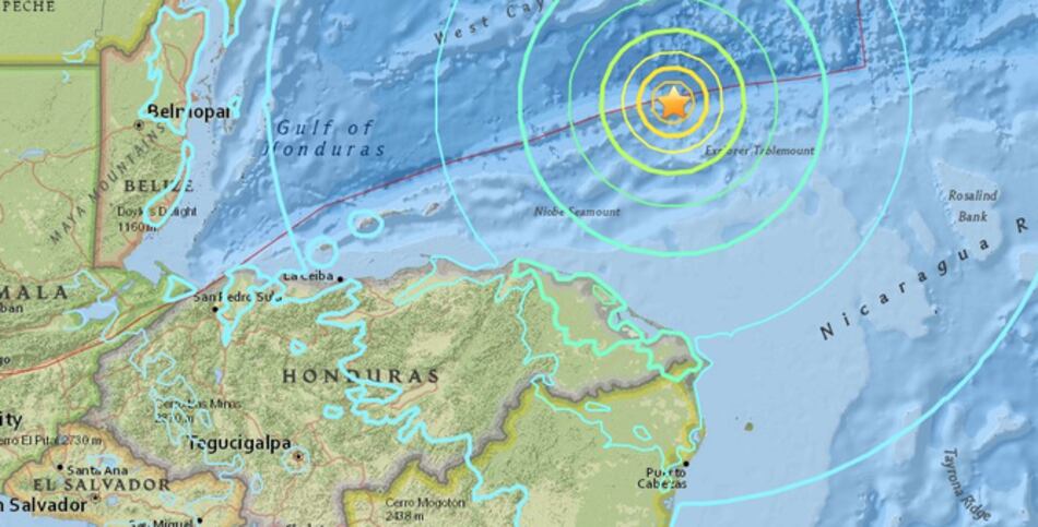 Sismo de magnitud 7.6 grados frente a las costas de Honduras