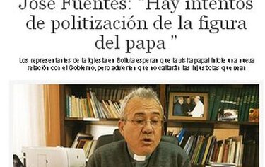 Iglesia critica intentos del Gobierno boliviano de 'politizar' visita del Papa