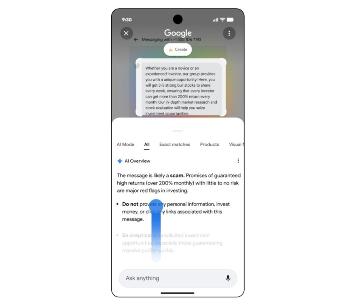 ‘Rodea para buscar’ de Google permitirá identificar mensajes de estafas ...