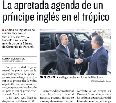 El día que el príncipe Andrés cenó en la Presidencia de Panamá: así fue su visita al istmo hace 16 años