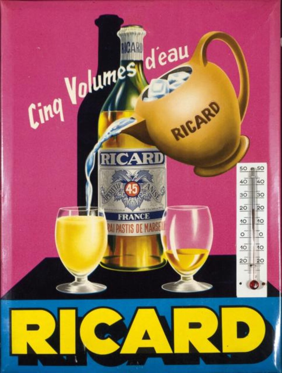 Ricard, sus botellas y su cenicero, objeto de exposición en París