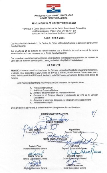 PRD convoca a una reunión extraordinaria de su directorio nacional