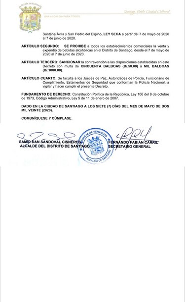 Alcalde de Panamá levantará la ley seca, mientras que sus homólogos del interior mantienen la medida