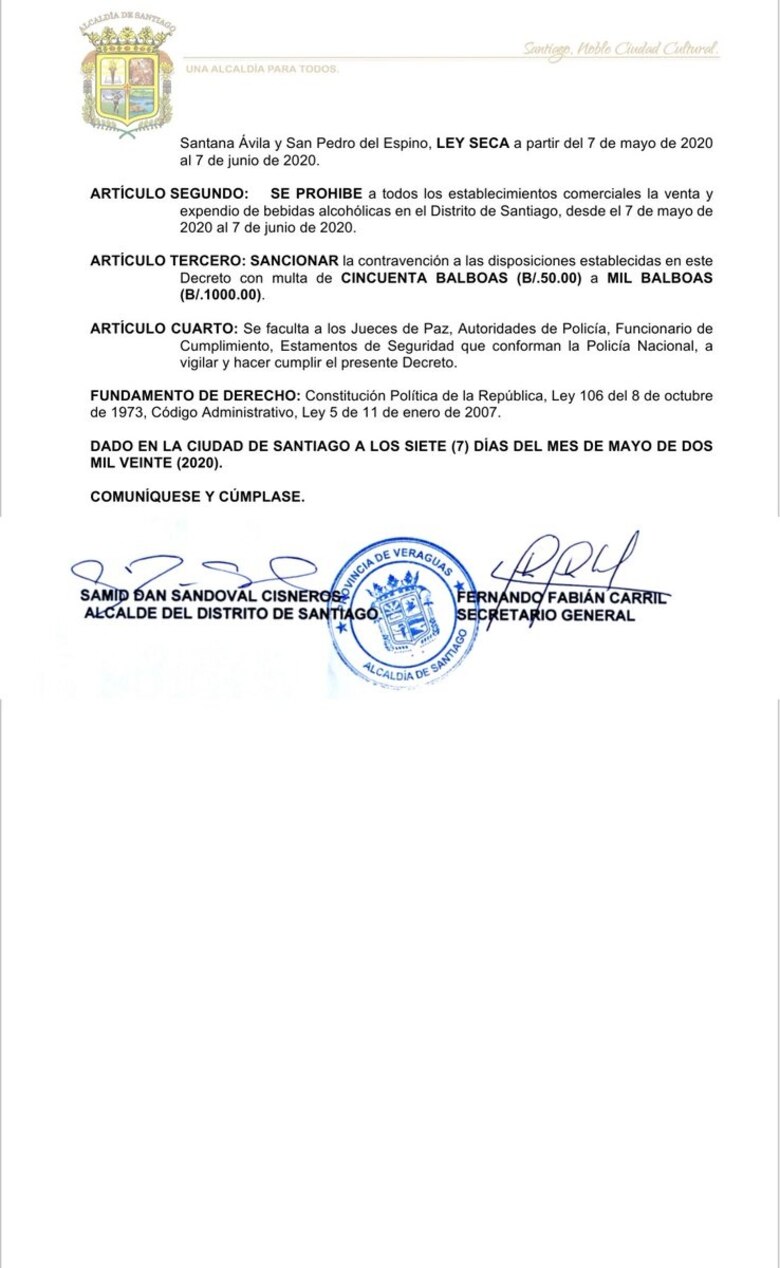 Alcalde de Panamá levantará la ley seca, mientras que sus homólogos del interior mantienen la medida
