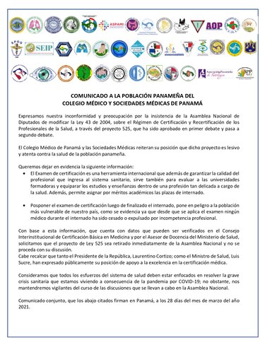 Proyecto 525 insiste en diferir certificación