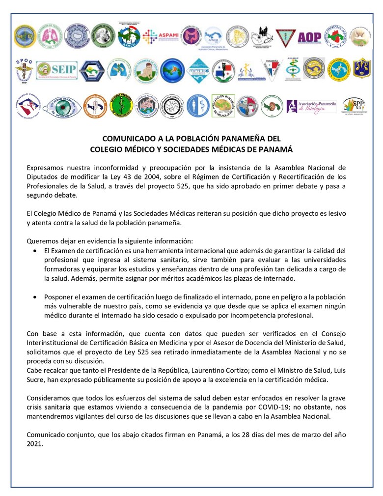 Proyecto 525 insiste en diferir certificación