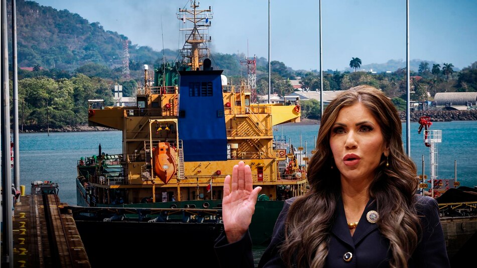 Kristi Noem insiste y exige libre tránsito de buques de guerra de EUA por el Canal de Panamá