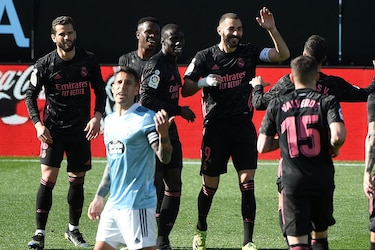 Benzema se exhibe ante el Celta y el Real Madrid pisa los talones del Atlético